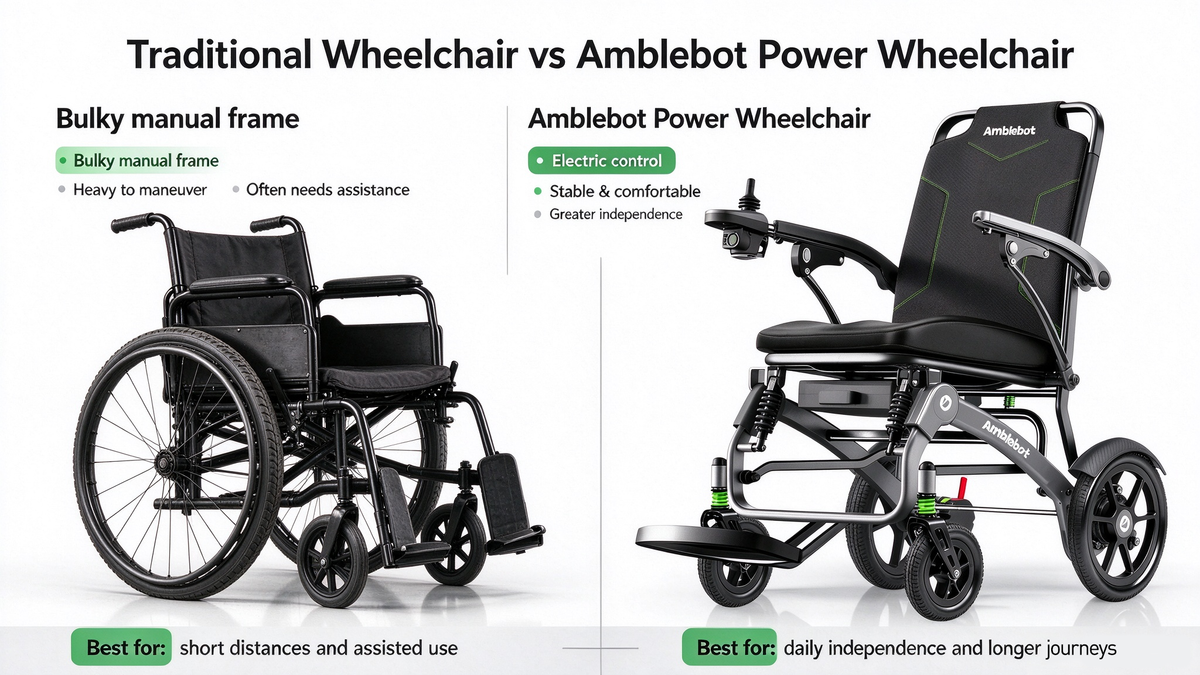 Traditional Wheelchair vs NXN20-208 lightweight folding wheelchair