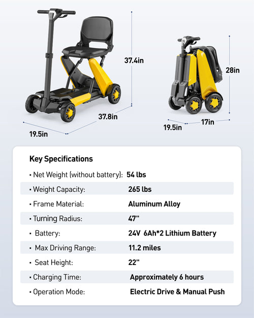 Amblebot FNS01 Portable Folding Mobility Scooter